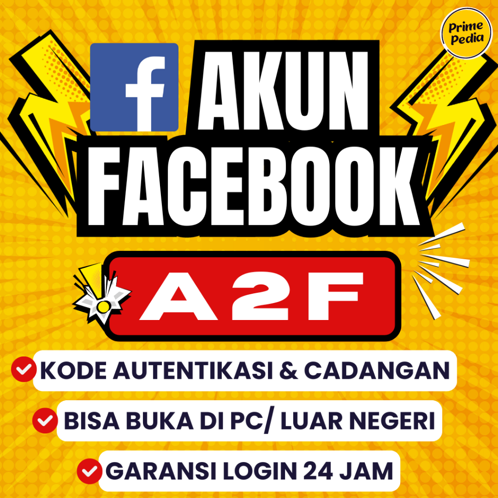 Akun Facebook Fresh Login Kode A2F On Bisa Buka Di PC Laptop Luar Negeri Garansi 24jam Aman Terperca