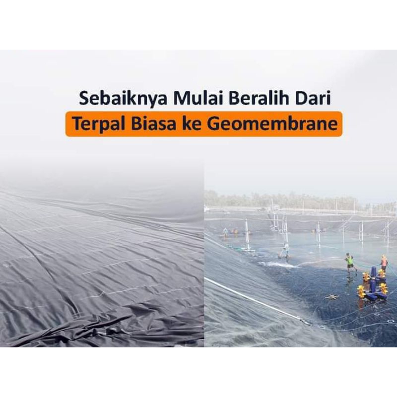 Sanstore05 1 Roll Hdpe Geomembran Tebal 500 Micron Berbagai Ukuran ( Terpal Tambak & Kolam Ikan )