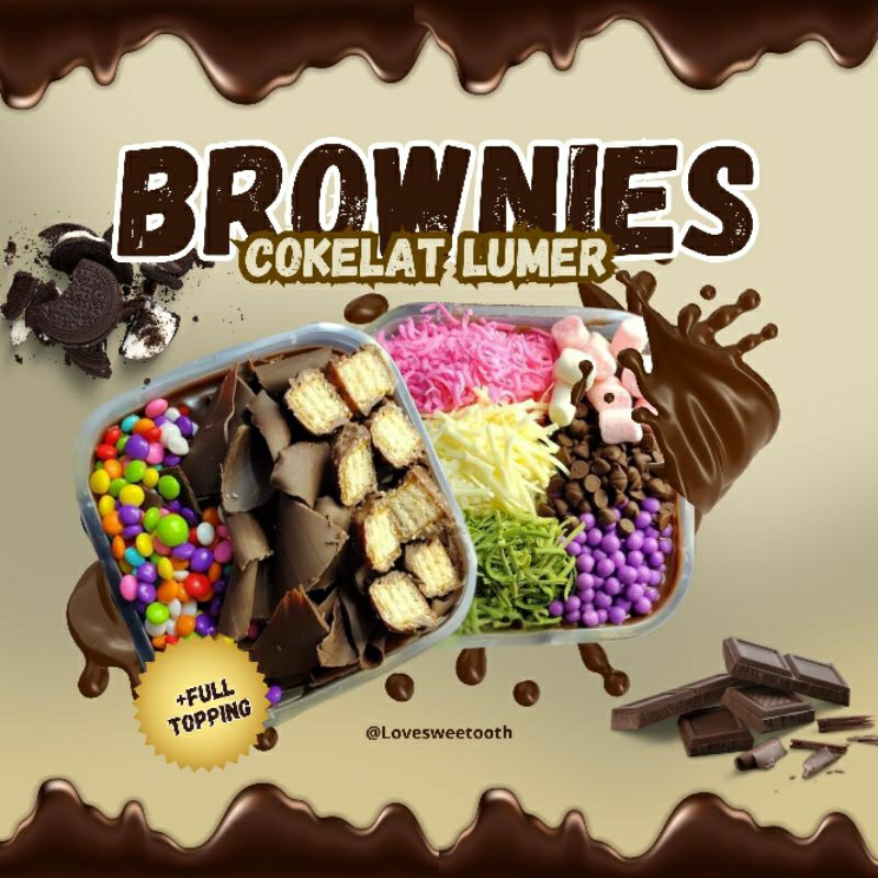 

Brownies Full Topping 350ml - Cokelat Lumer - dessert - Snack murah