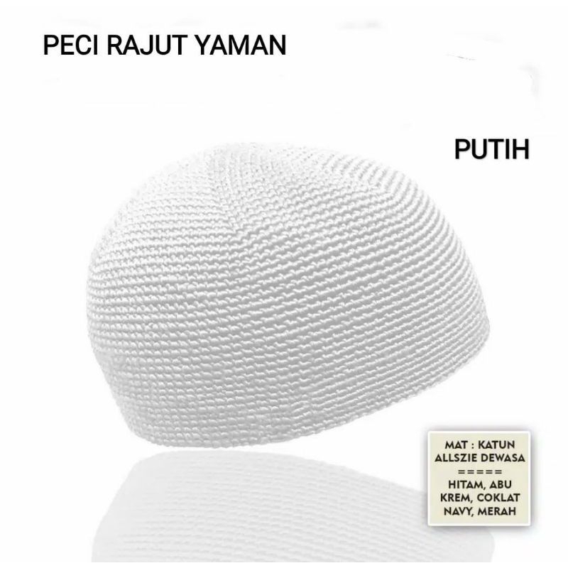 Peci Rajut Yaman | Peci Rajut Dewasa | Kopiah Haji | Kopiah Rajut
