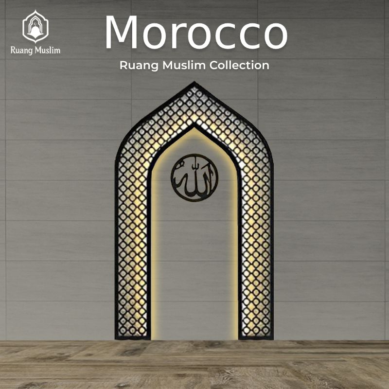 Mihrab Mushola Rumah | Dekorasi Mihrab Mushola Moroccan Style | FREE LED