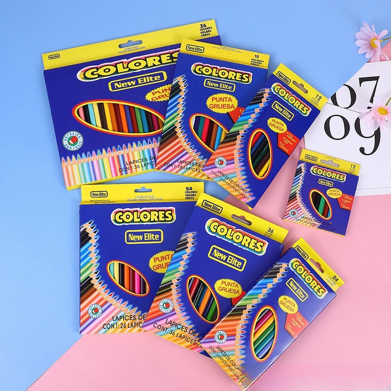 

Set Pensil Warna Minyak 24 Warna dalam Kotak, Pensil Gambar dan Melukis untuk Anak-anak