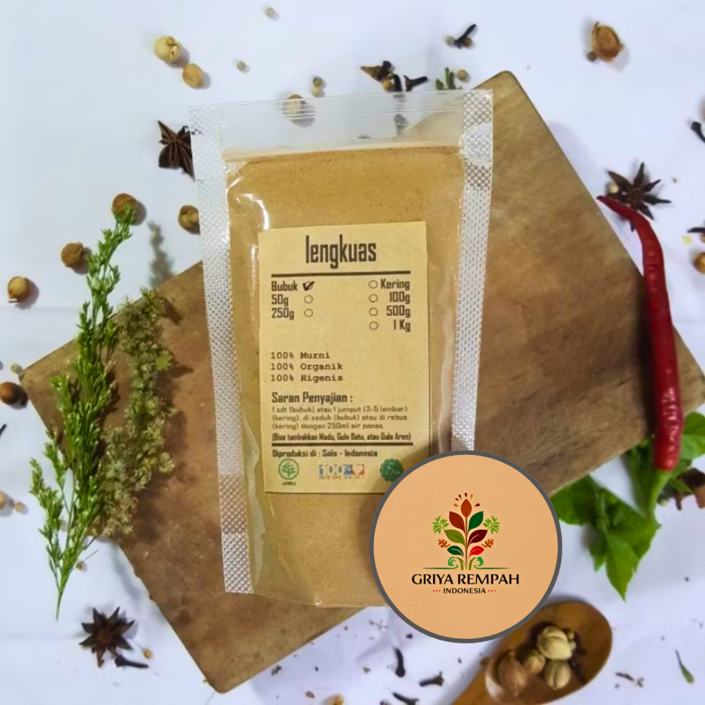 

LENGKUAS BUBUK LAOS 500 GRAM Premium Ramuan Rempah Herbal 100% Alami Rimpang Murni untuk Jamu Tradisional Kesehatan & Minuman Sehat Alpinia galanga