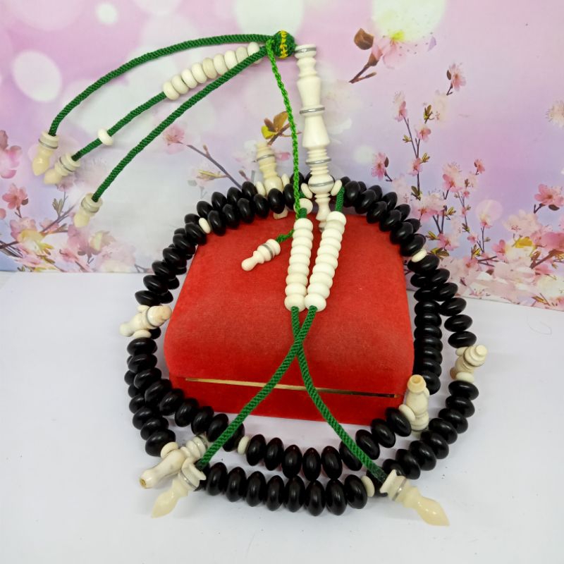 tasbih tijani yuser black kombinasi tulang kerbau S59