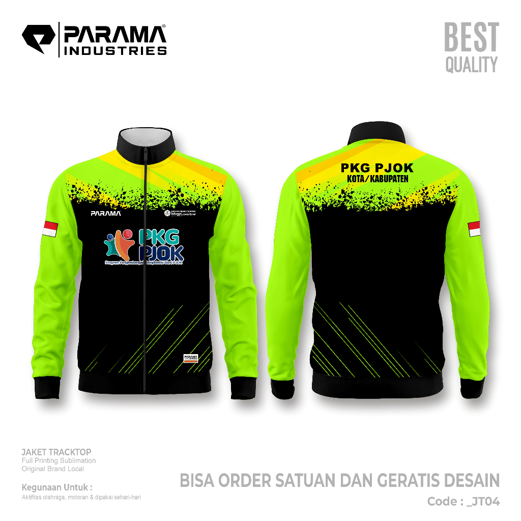 PARAMA INDUSTRIES || PROMO GRATIS DESAIN PREMIUM TRACKTOP JACKET PKG PJOK || JAKET GURU OLAHRAGA