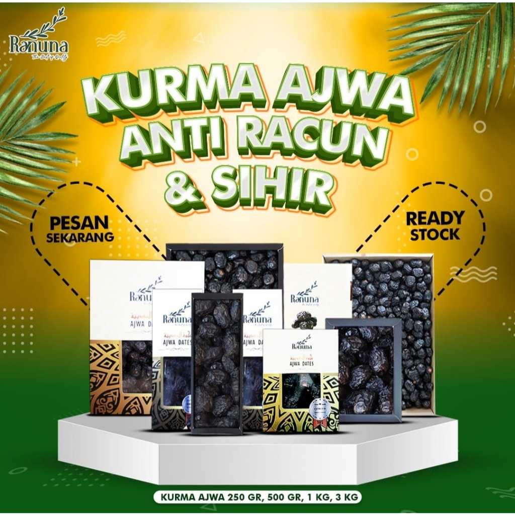 

Kurma Ajwa Premium 1kg Al Madinah Kurma Nabi 500gr Asli Natural Organic