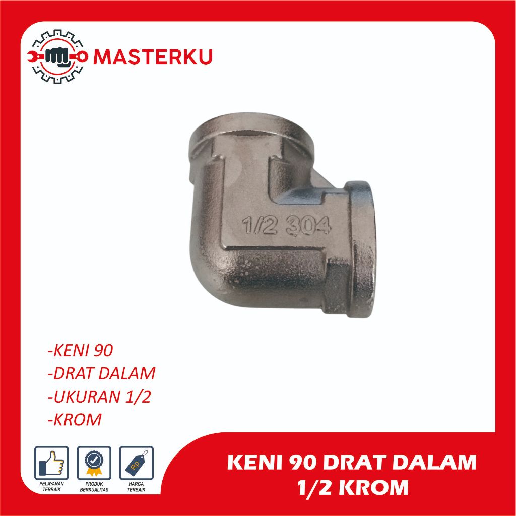 SAMBUNGAN PIPA/ KENI CROME DRAT DALAM _DRAT DALAM / KENI 1/2 X1/2 /DRAT DALAM