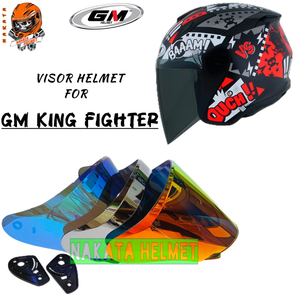 Kaca helm GM KING FIGHTER flat visor helmet gm king fighter