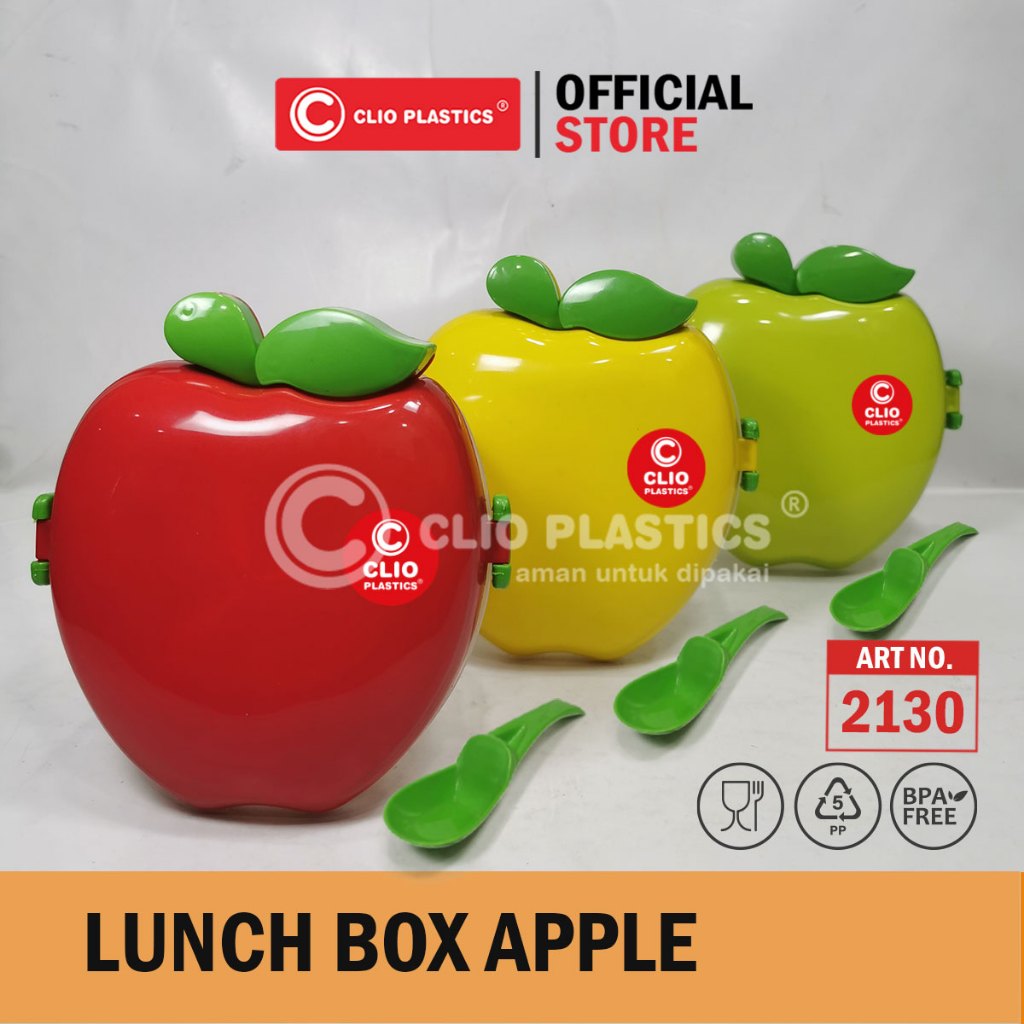 (GROSIR ) Lunchbox APPLE - Kotak makan karakter buah untuk anak TK - tempat bekal unik untuk souveni