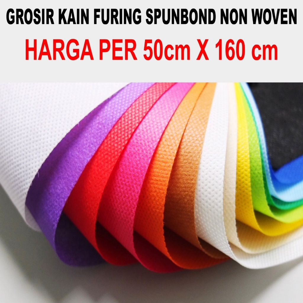 

(50x160cm) KAIN FURING SPUNBOND POLOS METERAN NON WOVEN BAHAN TAS GOODIEBAG TOTEBAG POUCH DRAWSTRING