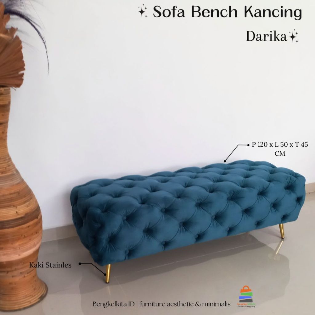 Sofa Seribu Kancing Darika | Bedroom Bench|Sofa Aesthetic|Sopa Minimalis Ruang Tamu