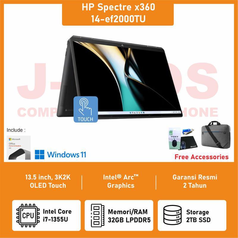 HP Spectre X360 14-ef2000TU Intel®Core i7-1355U/32GB/2TB 4x4/Intel Xe Graphics - EVO/W11Home + OHS 2