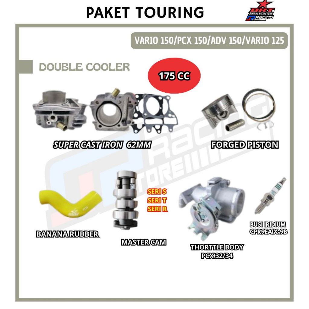Paket Bore UP Vario 125/150 PCX/ADV Blok Piston-Throtle Body-Master Cam-BRT Paket Touring 5