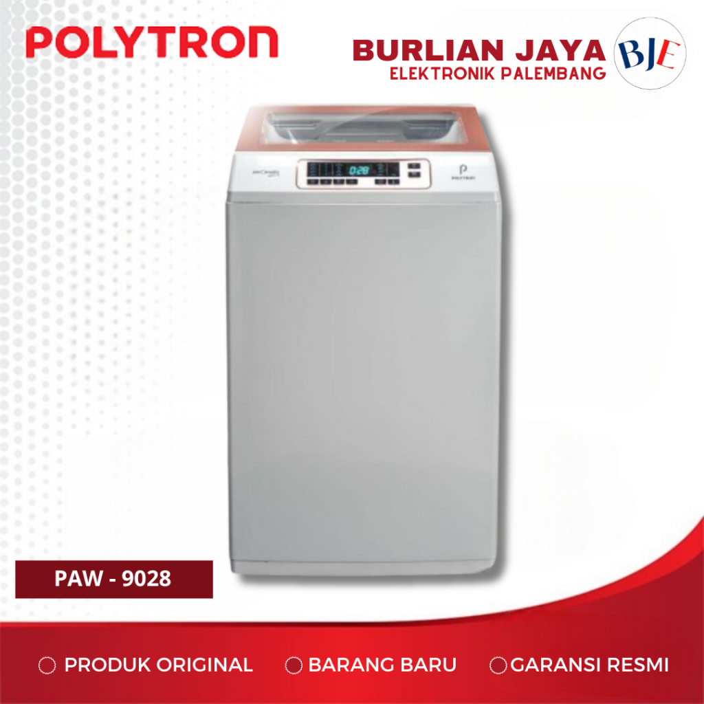 MESIN CUCI POLYTRON 1 TABUNG TOP LOADING PAW-9028 9KG MESIN CUCI 1 TABUNG TOP LOADING 9 KG PALEMBANG
