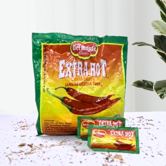 

Sauce Delmonte Sambal Sachet Extra Hot 8 Gram 24 Sachet / Saus Delmonte Sambal Saset Kecil Murah