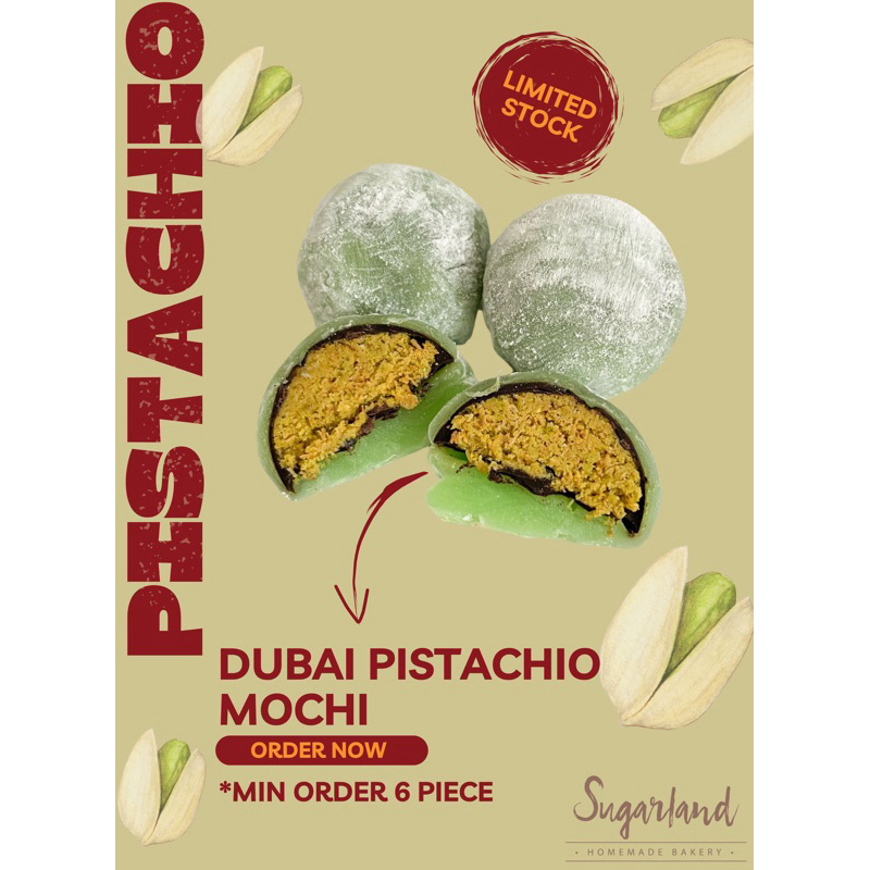 

Dubai Pistachio Mochi sugarland