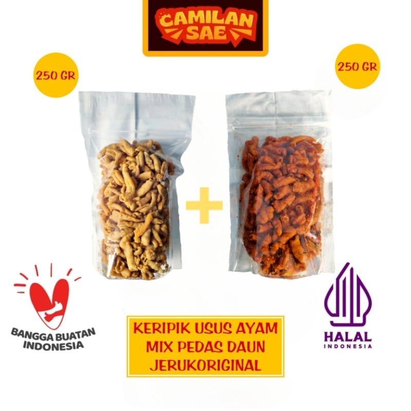 

KERIPIK USUS AYAM CRISPY MIX 250GRAM + 250GRAM