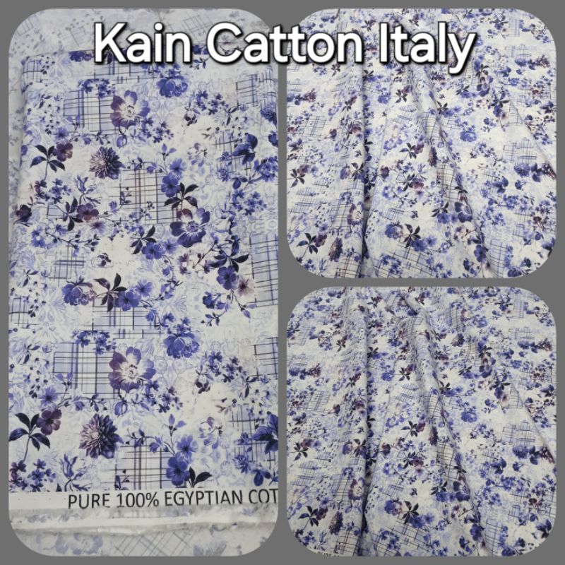 Bahan kain katun motif bunga /Kain katun italy/kain katun premium