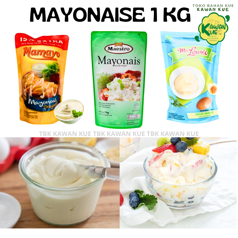 

MAYONAISE KEMASAN 1 KG / SAUS MAYONAISE - MAESTRO MAYO - PROCHIZ MAYO - MC LEWIS SWEET MAYO - MC LEWIS MAYO BIRU