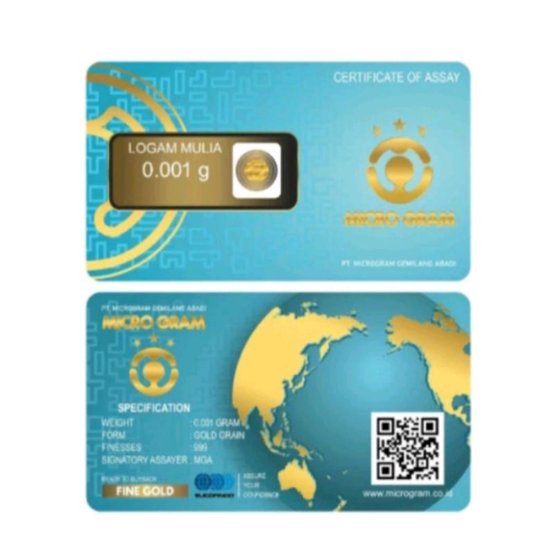 microgram logam mulia 0.001 g