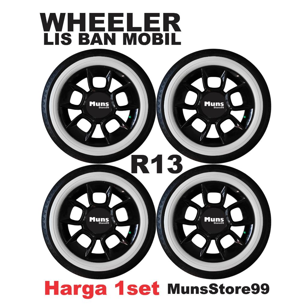 Lis Ban Mobil White Wall Ban Mobil Velg Ring 13 WHEELER Premium Original