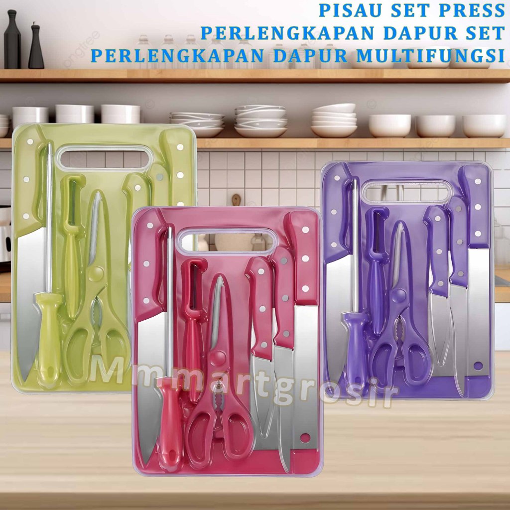Pisau Set Press / Perlengkapan Dapur Set / Alat Dapur Multifungsi / A-092-1