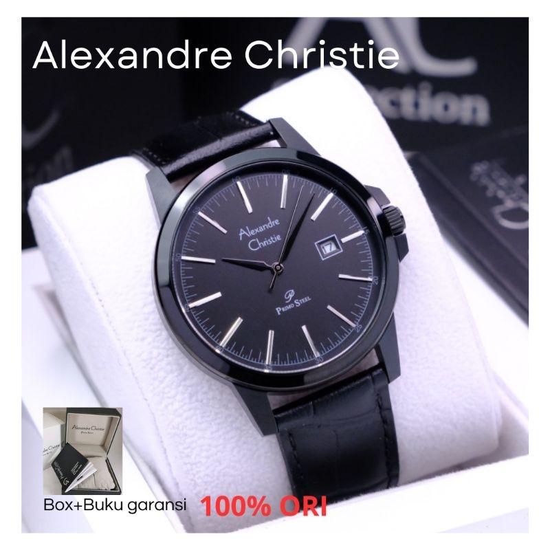 Alexandre Christie  ORIGINAL jam tangan pria tali kulit AC 1008 Alexander Cristie 100% ori terbaru