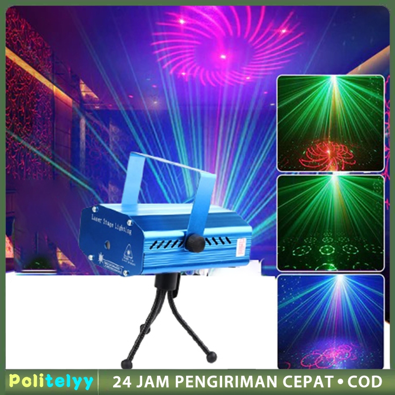 Lampu Disco Laser DJ  Lighting Lampu Panggung Lampu Disco Laser Ikut Musik Suara Rgb