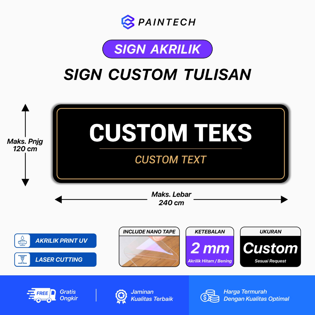 

Akrilik Custom Tulisan/ Signage Acrylic/ Papan Nama Ruangan Kantor Petunjuk Label Acrylic
