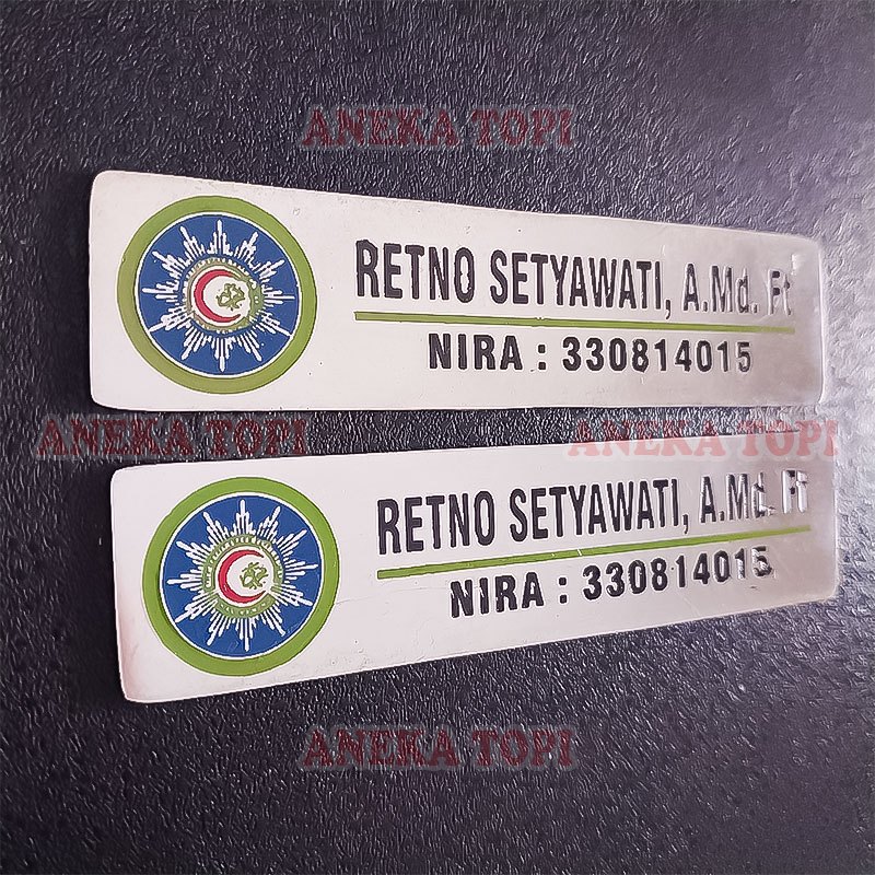 

Name Tag Stainless Logo Custom Papan Nama Dada Logam Custom - Aneka Topi