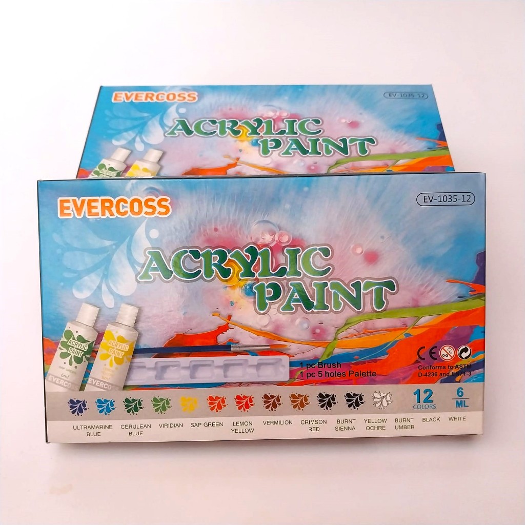 

Cat Akrilik I Acrylic Paint 12 Warna I Evercross EV-1035 -12