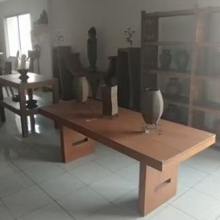 Meja Panjang Kayu Jati Brown