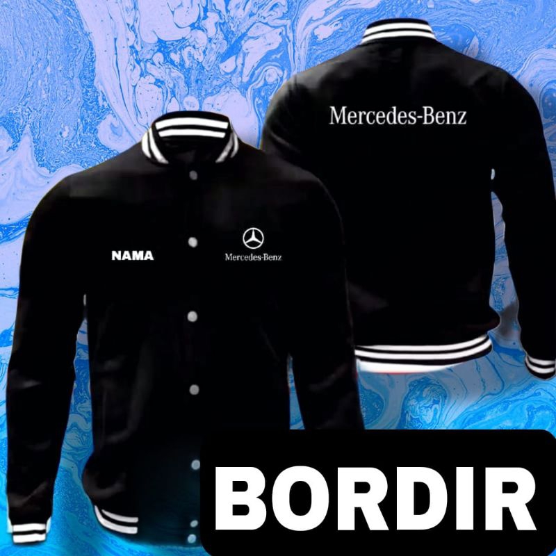 jaket bordir baseball Mercedes-Benz jaket seragam Mercedes-Benz jaket seragam kerja Mercedes-Benz fu