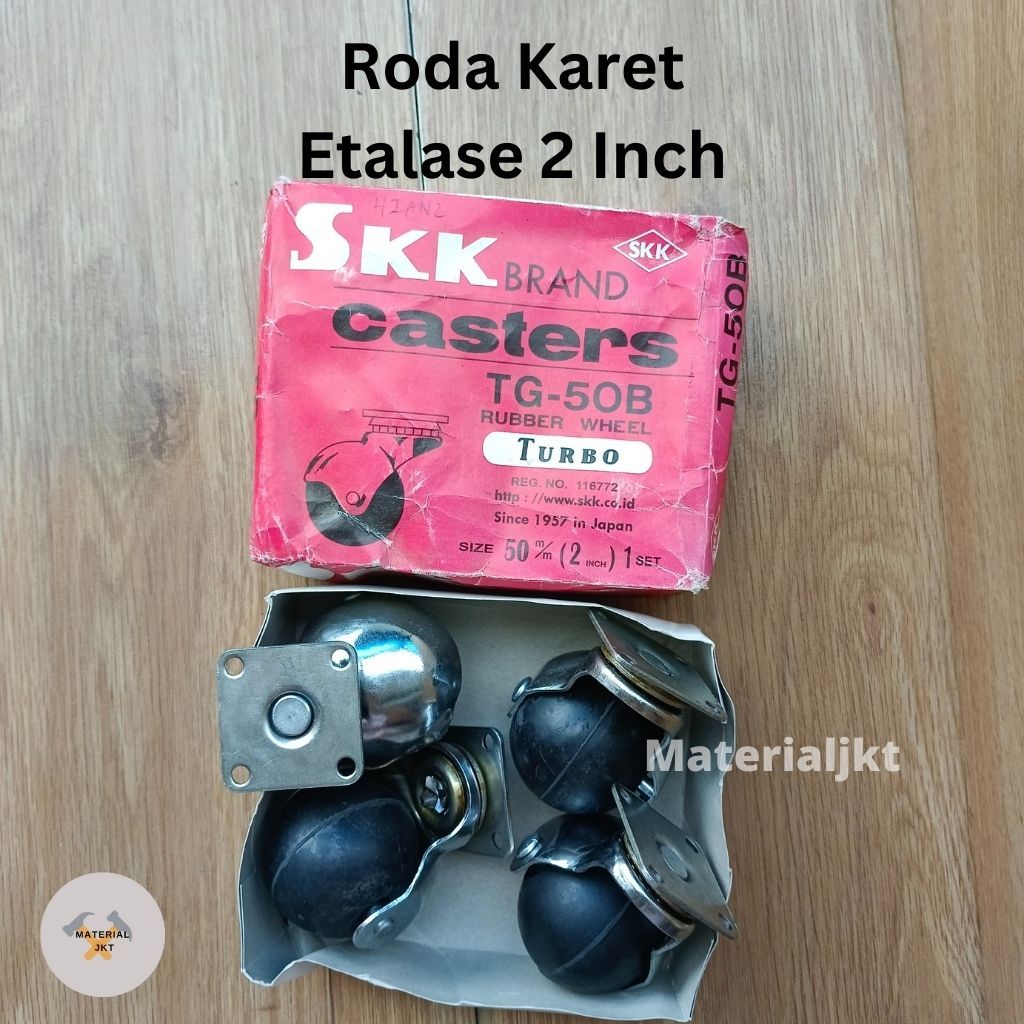 Roda Etalase 2 Inch Kastor Karet Bulat Murah Hidup