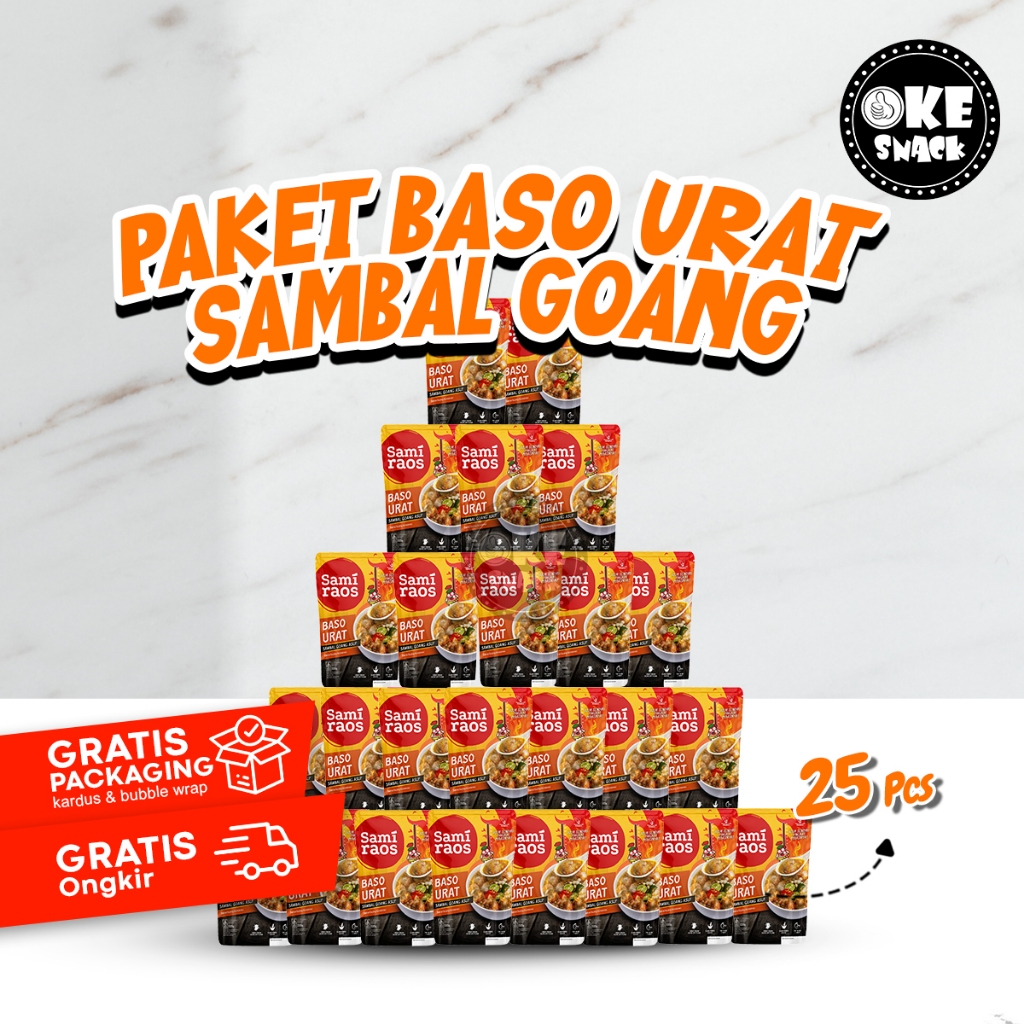 

Paket Bundling Reseller Sami Raos Baso Urat Sambal Goang Samiraos Isi 25 pcs