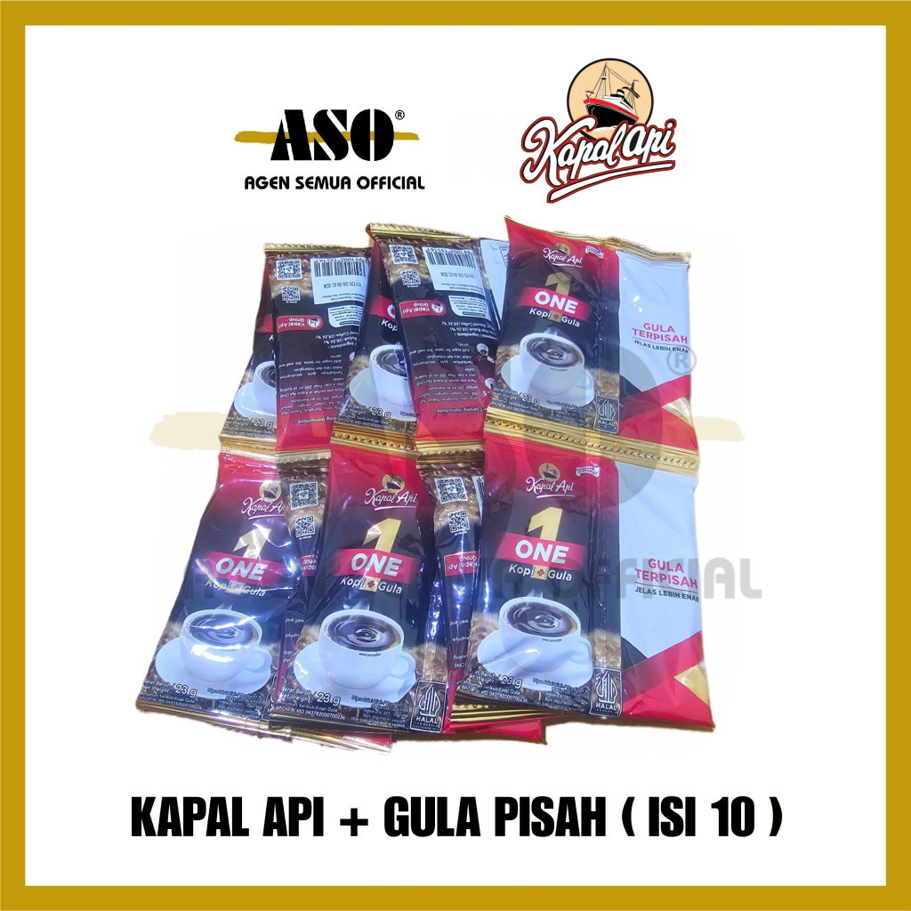 

Kopi KAPAL API ONE GULA PISAH 23gr RENCENG ( ISI 10)