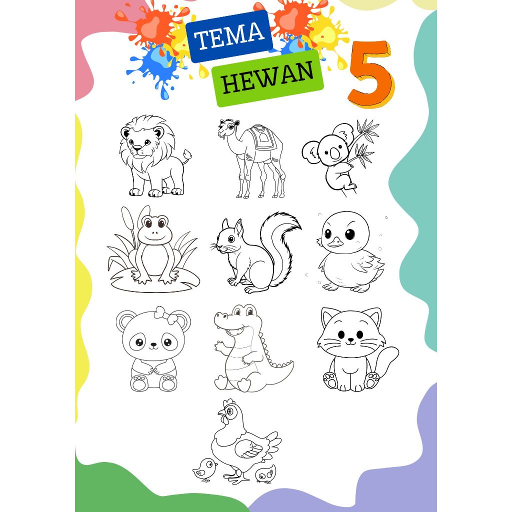 

Lembar Kertas Mewarnai Anak Seri Hewan 5 (Isi 10/ukuran kertas A4)