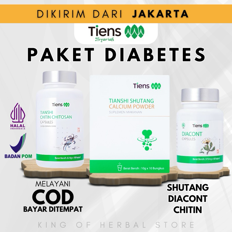 PAKET PRODUK TIENS UNTUK DIABETES MELITUS OBAT FITOFARMAKA TIENS SHUTANG CALCIUM POWDER DIACONT DIAB