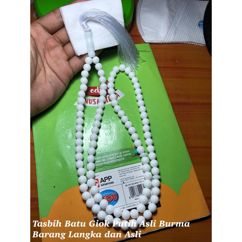 Tasbih Batu Giok Putih Asli dan Langka Kualitas Terbaik A