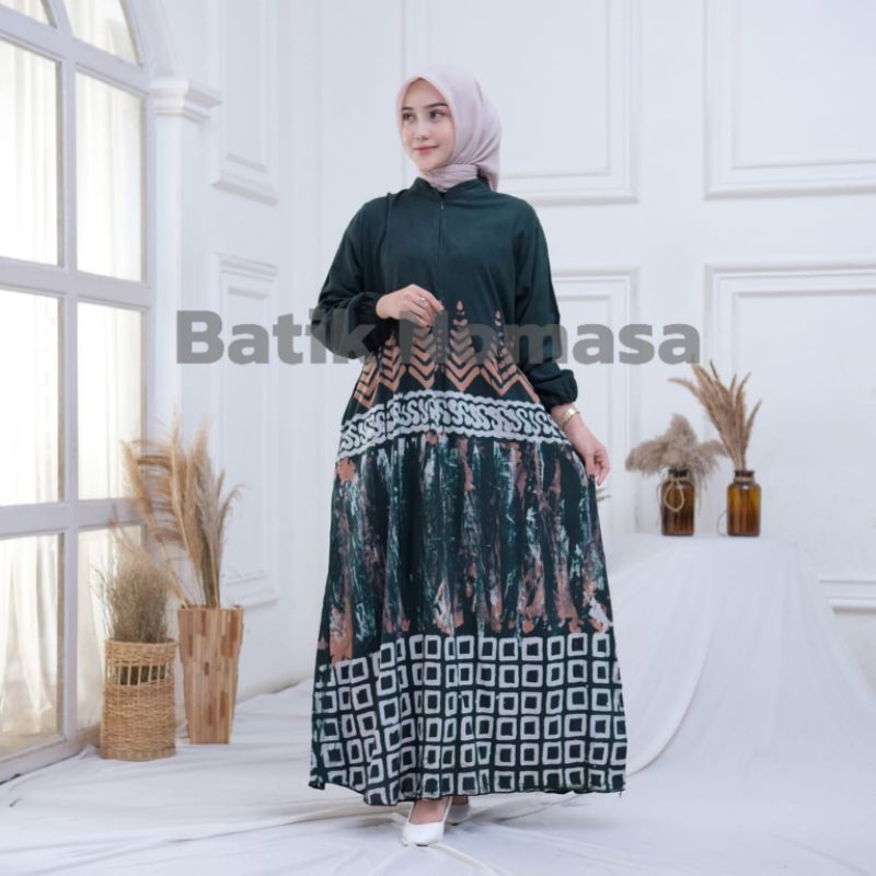 Gamis rayon twill batik terbaru