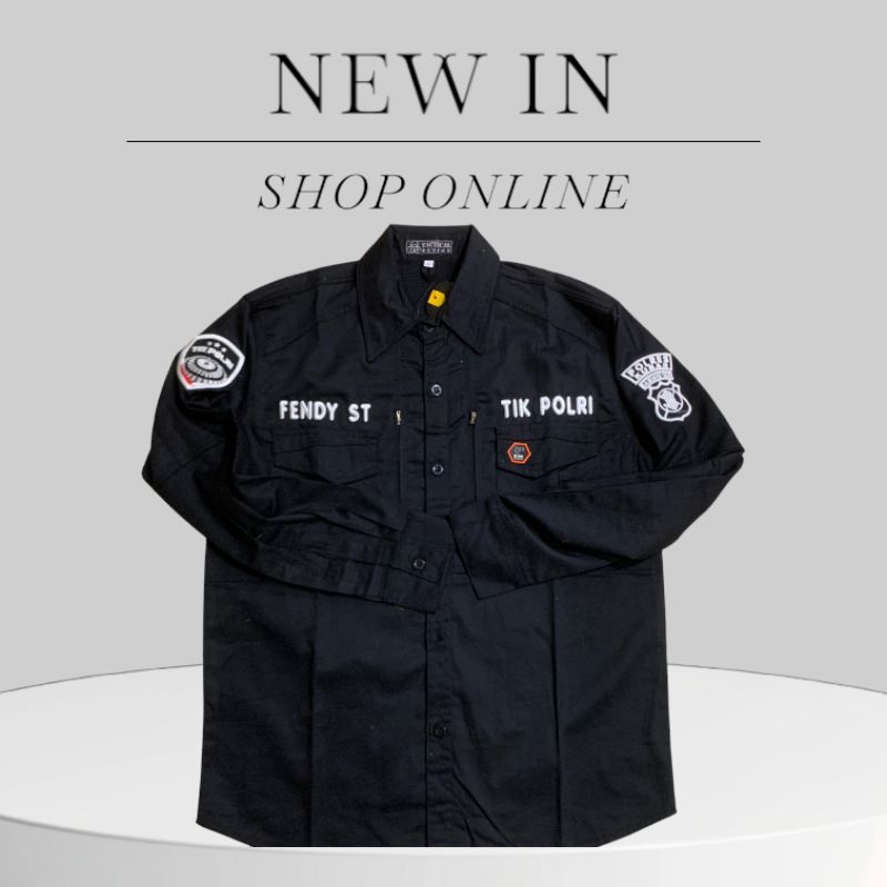 KEMEJA BORDIR TIK POLRI TIMBUL 3D