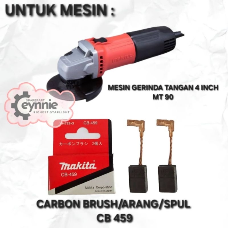 CARBON BRUSH MESIN GERINDA TANGAN 4 INCH MT 90 MAKTEC CB 459 ARANG SPUL GERINDA TANGAN 4INCH MT90 CB