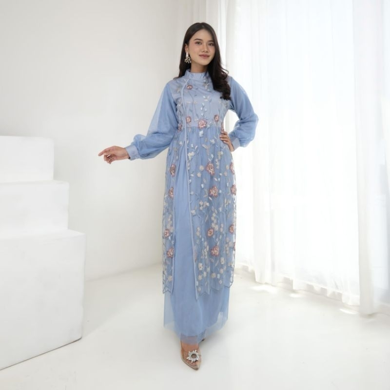 Grace Floral Dress  - dress viral terkini - dress simple elegan - ootd muslimah - dress kondangan- g
