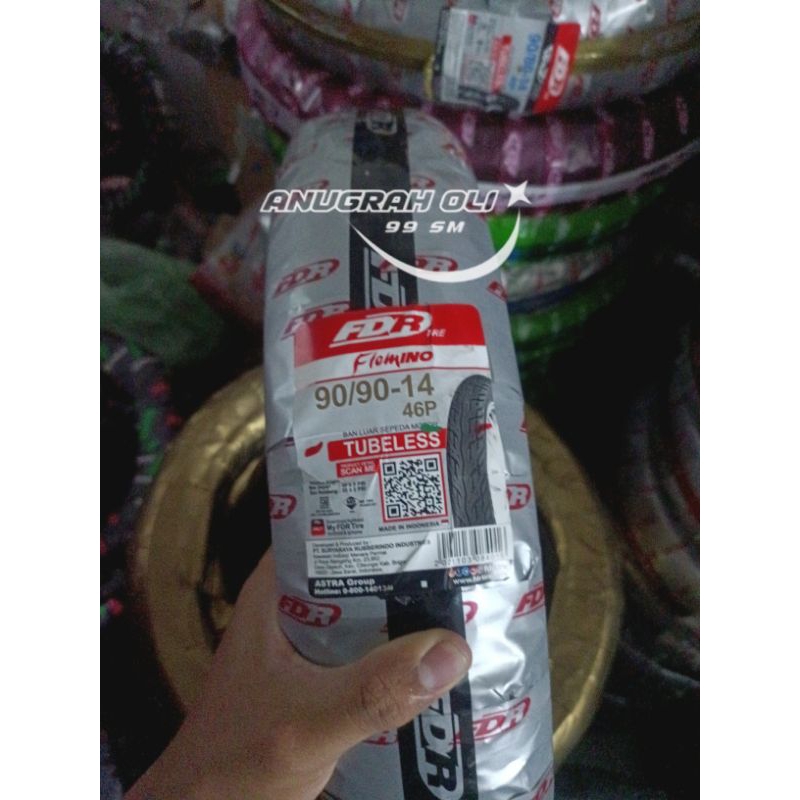 (Produksi 2025) Ban tubeless Motor matic FDR FLEMINO (80/90-14 & 90/90-14) untuk ban depan dan belak