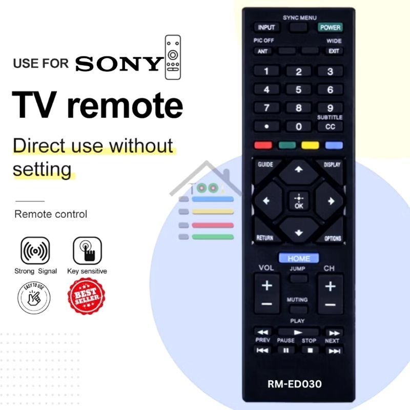 REMOTE TV LED LCD SONY BRAVIA RM-ED030TR REMOT TV DIGITAL MULTIFUNGSI