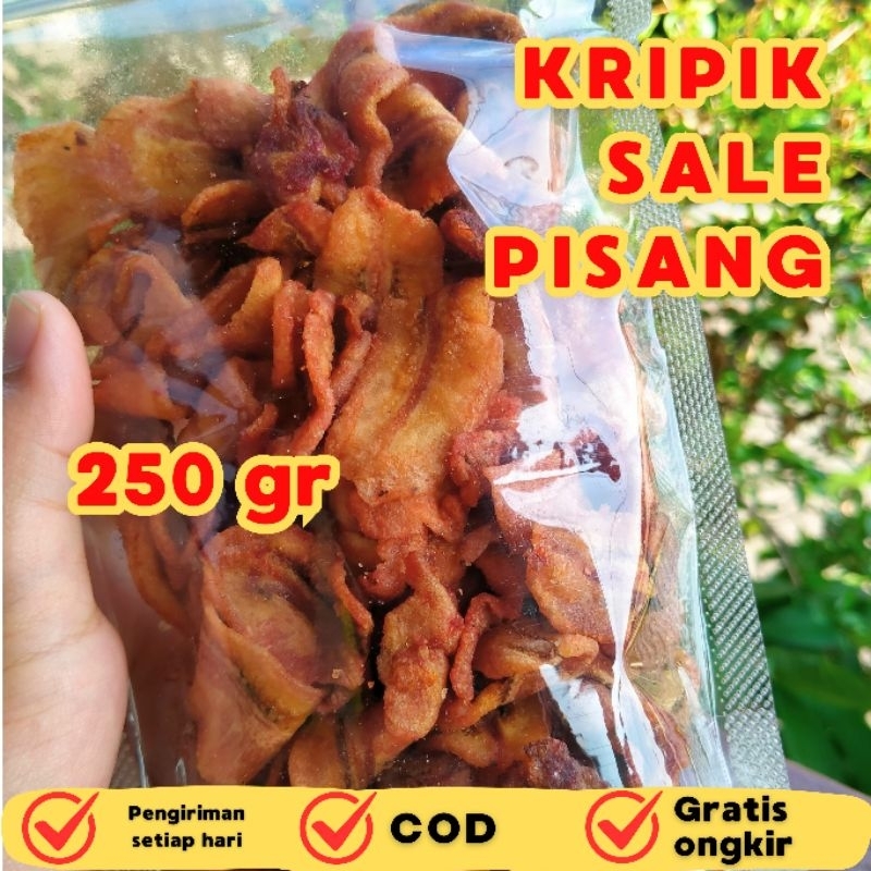 

[COD] Kripik Sale Pisang Kering Kiloan | Jajanan Kiloan Kripik Pisang 250gr