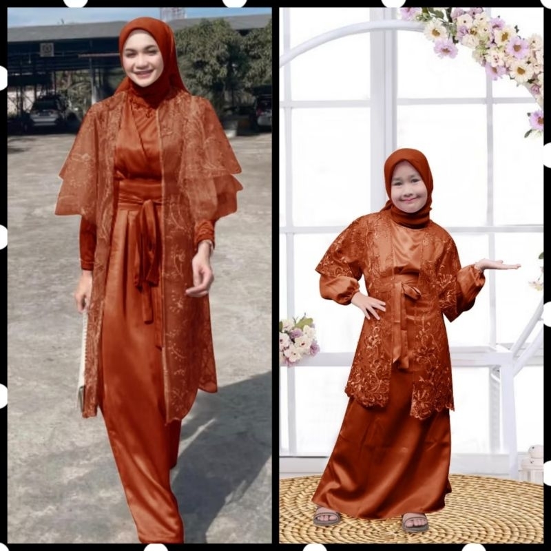 (NEW) LUVINA - Baju Gamis Ibu dan Anak Perempuan Muslim FREE Ukuran M L XL XXL JUMBO Untuk Acara Pes