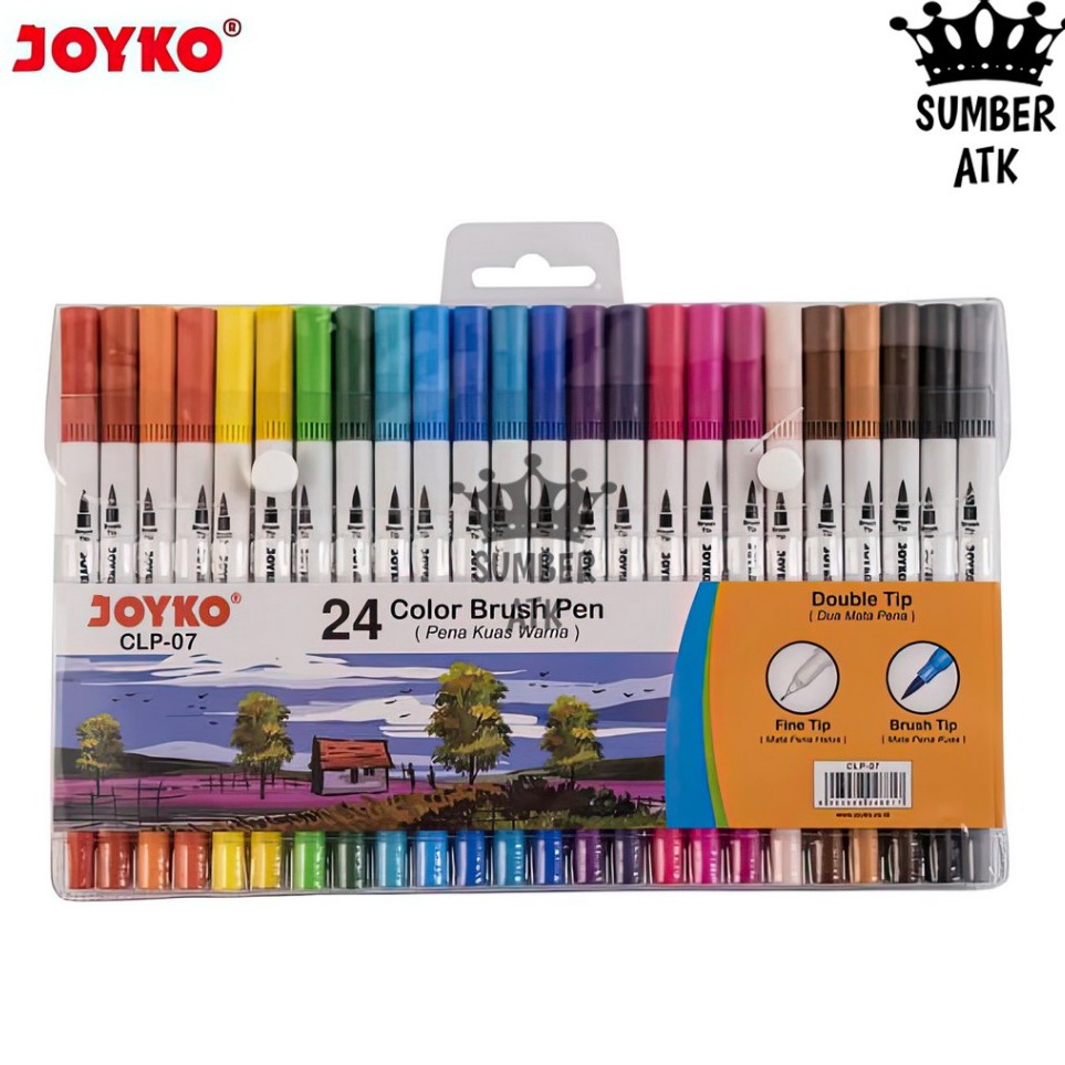 

KODE U92V Color Brush Pen Pena Kuas Warna Joyko CLP7 24 Warna Color DBP24