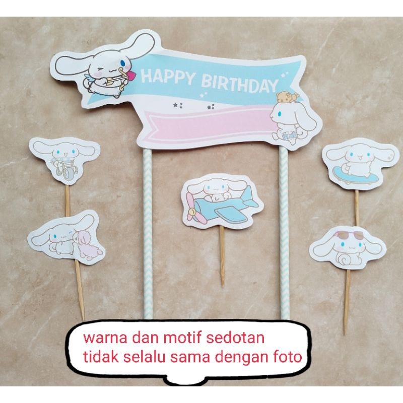 cake topper hiasan kue ulang tahun tema Cinnamoroll