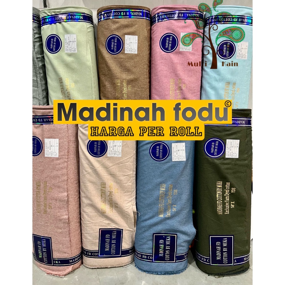 KODE P45T Bahan Kain Katun Cotton Madinah madina fodu Premium Grosir 1 Roll 4 Yard